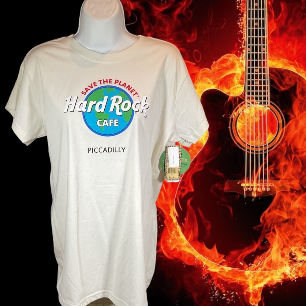 Hard Rock Cafe Piccadilly Repreve Graphic Tee Shirt NWT Women’s SZ XL